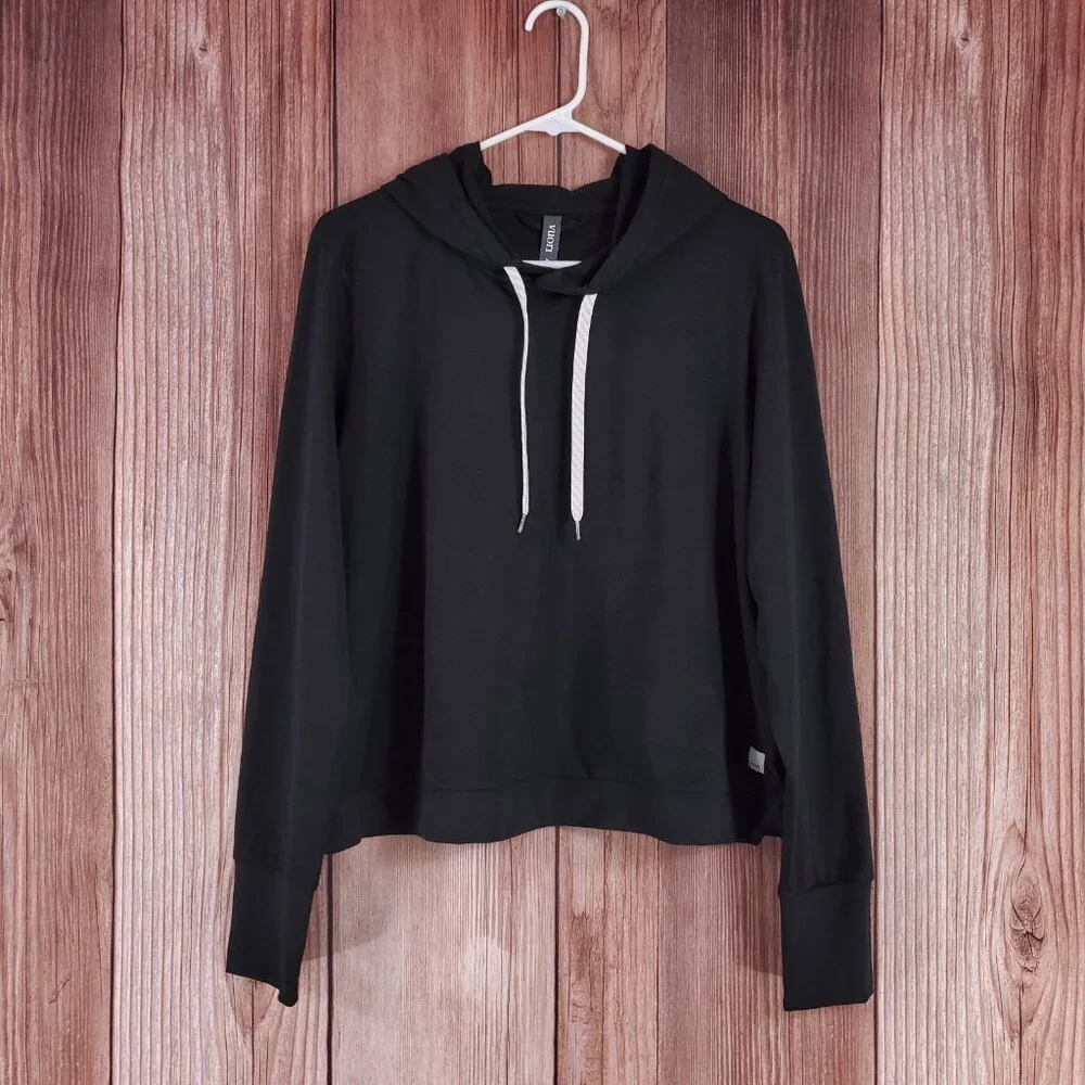 Vuori Black Hoodie with White Drawstrings - Picture 2 of 12